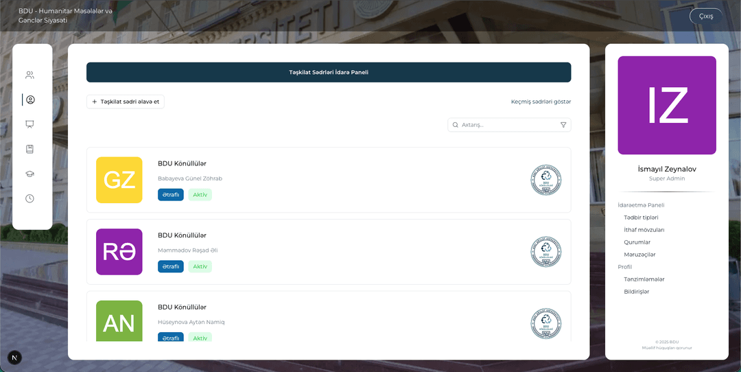 Management System for the Department of Humanitarian Affairs and Youth Policy
